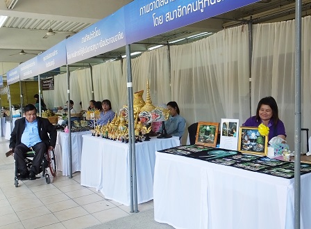 Exhibit booths of various locally-made Thai products