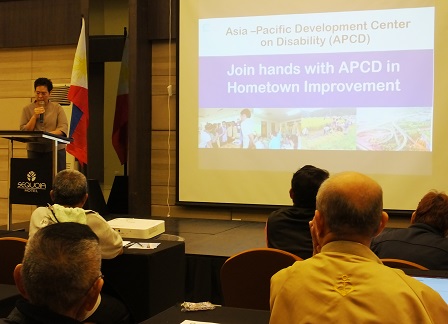 ASEAN Hometown Improvement Project manager Ms. Jitkasem Tantasiri giving participants an overview of the project
