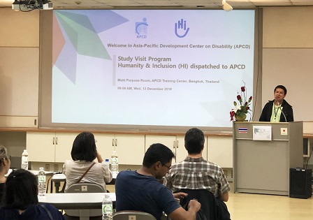 APCD Chief of Networking & Collaboration Mr. Watcharapol Chuengcharoen explains APCD's approach to disability and inclusivity