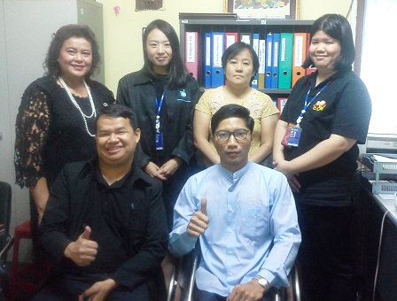 Group photo with Mr. Nay Lin Soe, Counsellor of Myanmar Independent Living Initiative