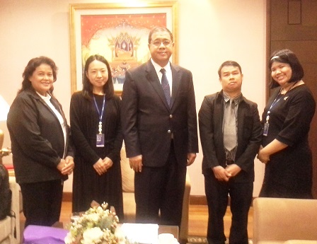 Group photo at the Royal Thai Embassy with H.E. Mr. Jukr Boon-Long, Ambassador Extraordinary and Plenipotentiary to Myanmar