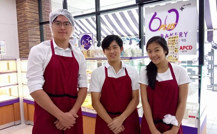 Volunteer Interns at APCD's 60 Plus+ Bakery & Cafe, Bangkok, Thailand, 7-15 August 2017