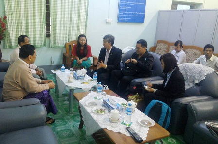 Meeting with Dr. Win Myat Aye (Union Minister, Social Welfare, Relief and Resettlement), Mr. Win Naing Tun (Director General, Department of Rehabilitation), and Mr. Swan Yi Ya (Director, Department of Rehabilitation)