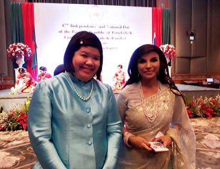 Ms. Supaanong with Her Excellency Ms. Saida Muna Tasneem (Ambassador Extraordinary and Plenipotentiary and Permanent Representative to ESCAP, Embassy of the People's Republic of Bangladesh, Bangkok)