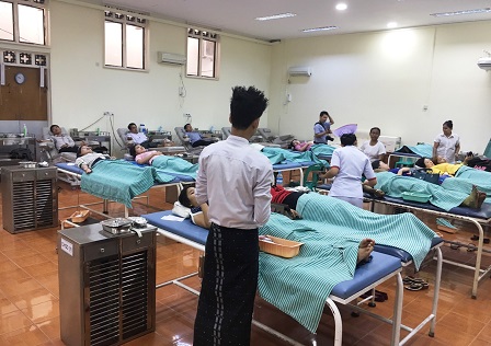 Bloodletting activities at Myanmar Red Cross Society