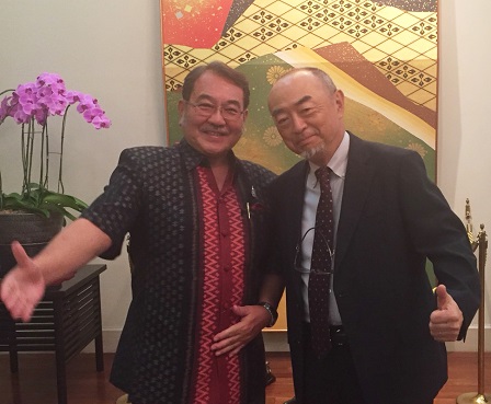 Mr. Akiie Ninomiya with H.E. Mr. Shiro Sadoshima