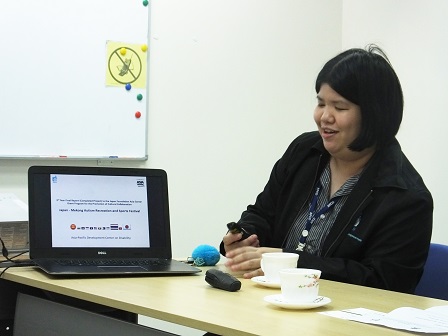 APCD Network & Collaboration Officer Ms. Supaanong Panyasirimongkol making a Powerpoint presentation