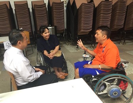 Situation updates and exploration of further collaboration with APCD and Association for Wheelchair Basketball of Thailand President Mr. Phattharabhanbhu Krissana