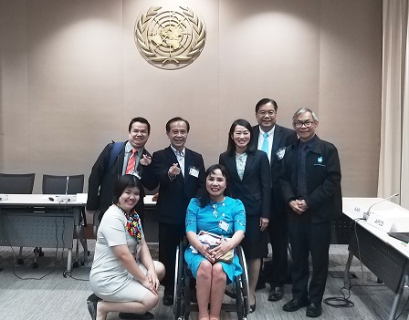Group photo with colleagues involved in disability work in Thailand