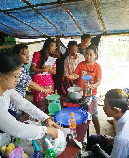 Mid-term evaluation led by Dr. Watcharapong Wattanakul at the SMTF mushroom farm in Pathein