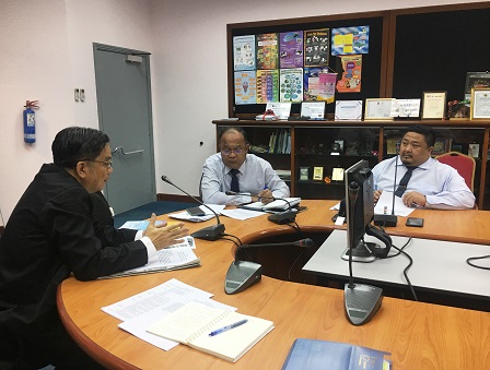 Meeting with Ministry of Culture, Youth and Sports officials Mr. Abdul Rahman bin Hj Apong (Assistant Director) and Mr. Md Nasrullah El-Hakiem bin Hajj Mohamed (Principal)