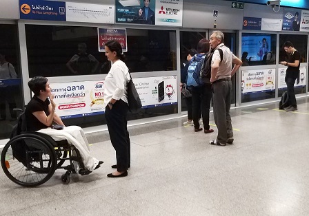 Ms. Natagamon Rungtim sharing her expertise on Accessibility Audit at the Mass Rapid Transit Authority, Bangkok's subway system