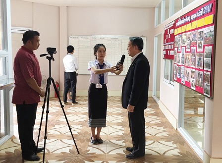 Mr. Piroon being interviewed by LDPA PR for a Lao TV program