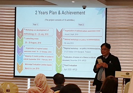 Mr. Pongwattana Charoenmayu (Project Manager, AAM) gives a presentation on AAM Project status and updates