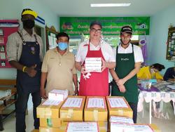 APCD's 60+ Plus Bakery and Chocolate Café implemented a project of free delivery of 60+ Plus products to persons with disabilities, and other vulnerable groups during COVID-19 pandemic at Pakkred Home for Homeless, 19 June 2020, Nonthaburi, Thailand