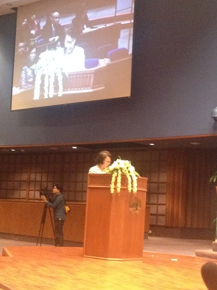 Mrs. Napa Setthakorn (Director General, Social Development and Welfare Department, Ministry of Social Development and Human Security) giving the opening remarks