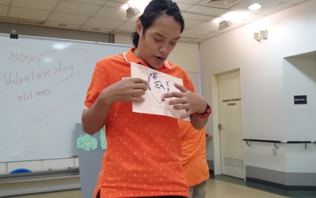 A Do-It-Yourself Valentine card from a participant