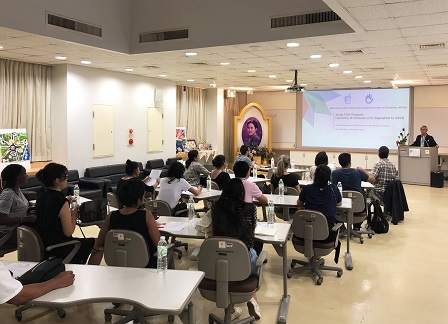 APCD Community Development Manager Mr. Somchai Rungsilp presenting APCD's regional projects and activities