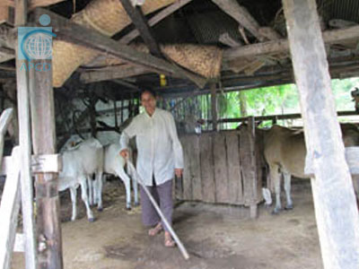 1 Fisher with Disabilities Feeding Fish  2 Pig Farmer with Disabilities Cleaning Pigs  3 Farmer with Disabilities Making Palm Leave Roof  4 Farmer with Disabilities Taking Care of Cows