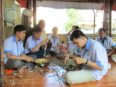 Persons with Disabilities Working on Bamboo Basket
