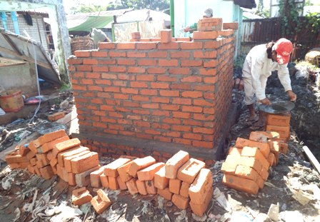 Construction of accessible toilet in Myauk Pine Zay market