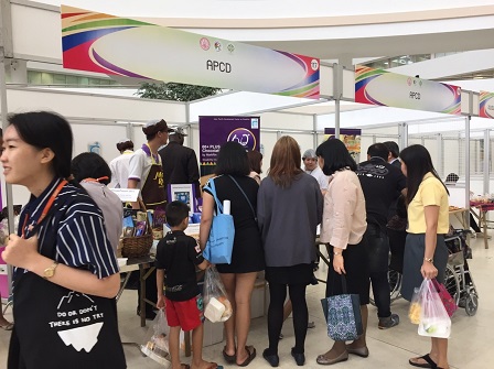 Exhibit visitors troop to the APCD booth to learn more about Disability-Inclusive Business-related activities and products
