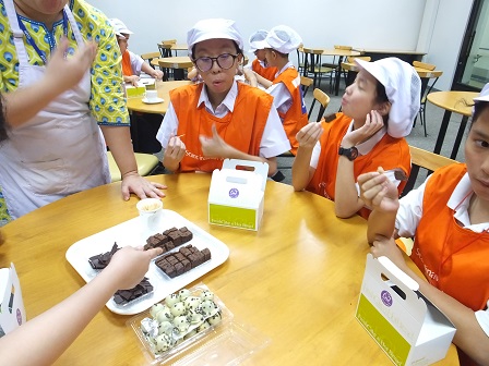 Trying out the bread and pastries they created early on