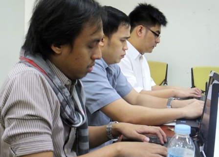 Trainees focusing on the task at hand