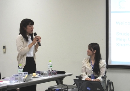 A student sharing her views about the Study Tour