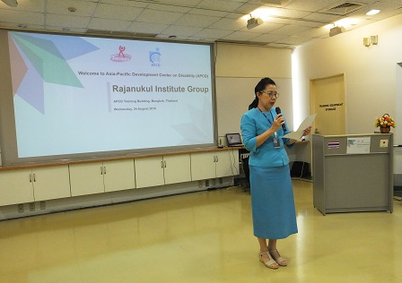 welcome remarks by APCD's Administrative Manager