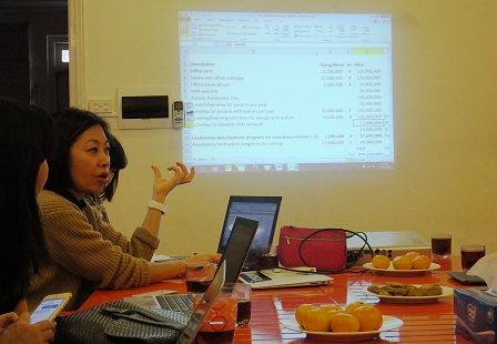 VAN members giving a presentation on the organization's future plans