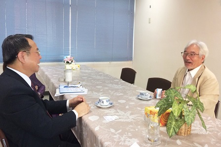Sharing a light-hearted moment during the meeting