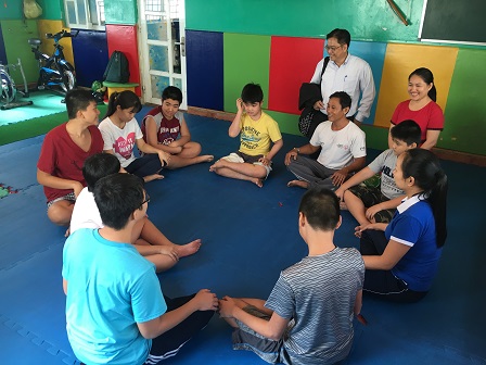 Group activity with students with autism