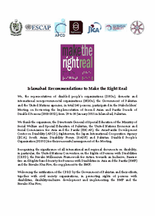 Islamabad Recommendations to Make the Right Real